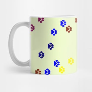 COLORFUL DOG PAWS PATTERN BACKGROUND Mug